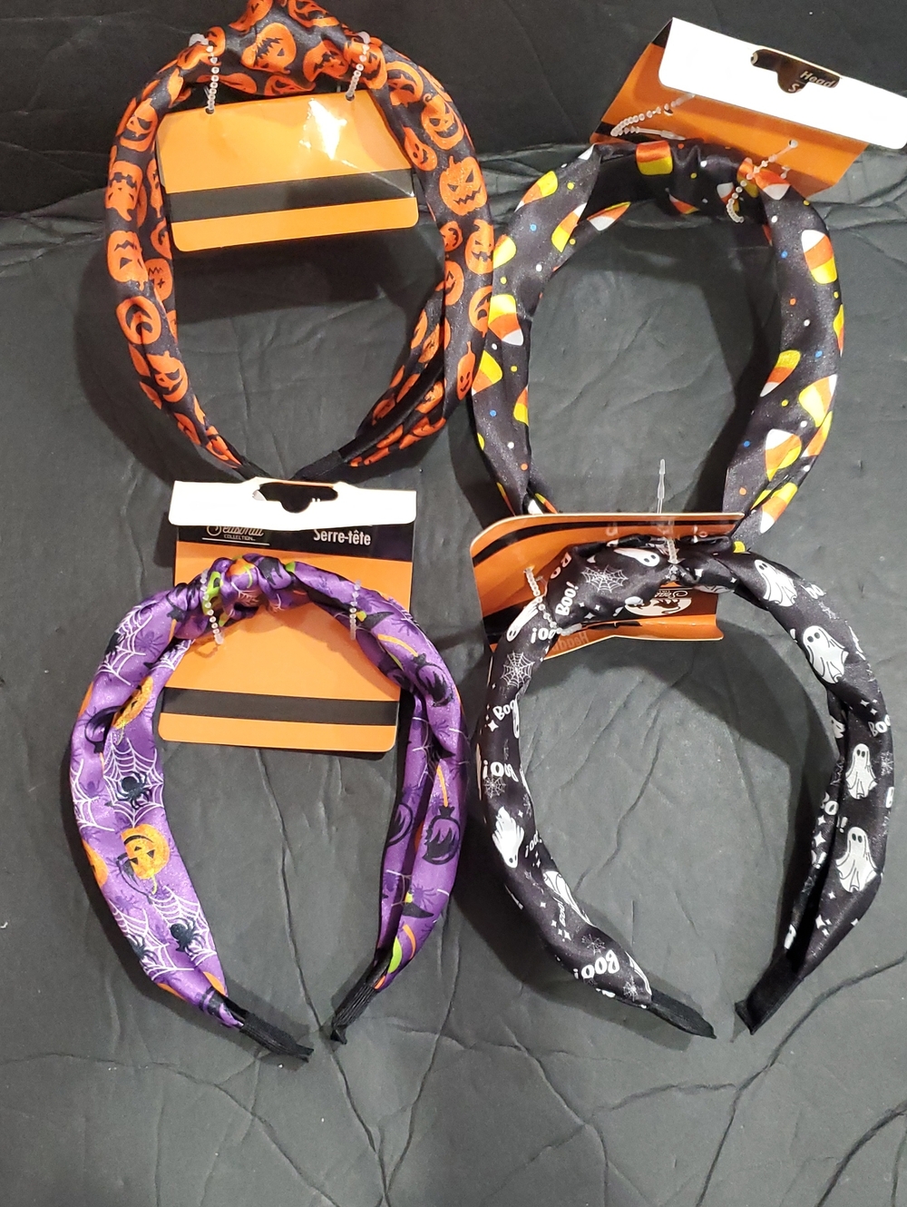 4pack Halloween themed knotted headbands brand new
